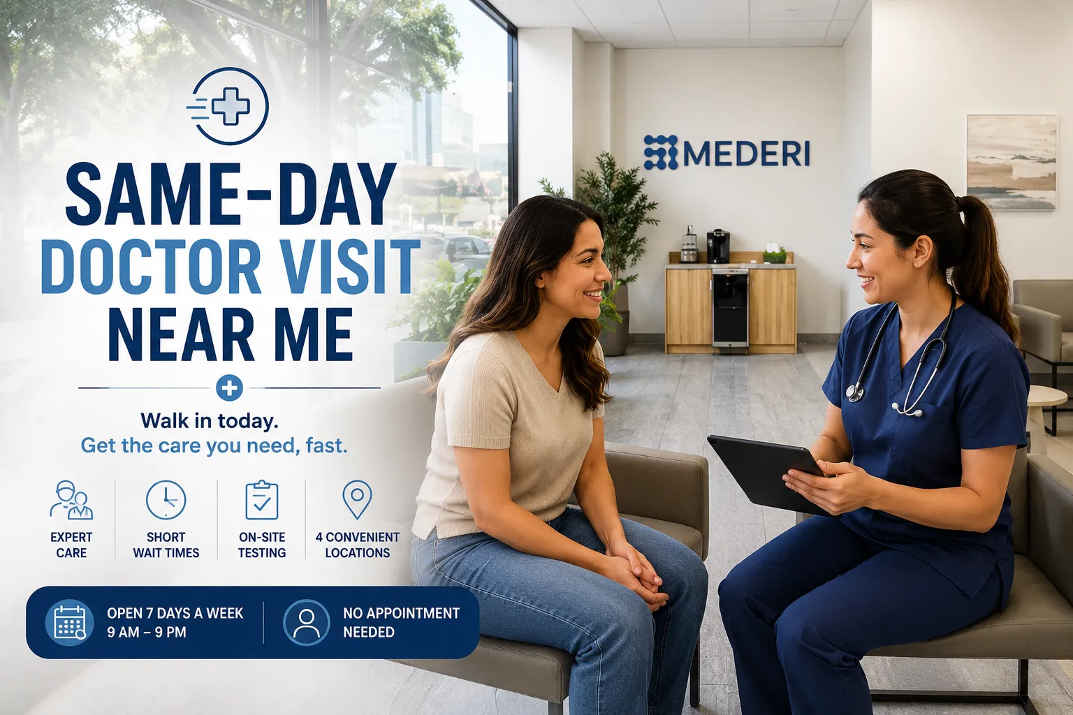 Same-Day Doctor Visit Near Me: Conditions Treated, Cost, Wait Time & What to Expect