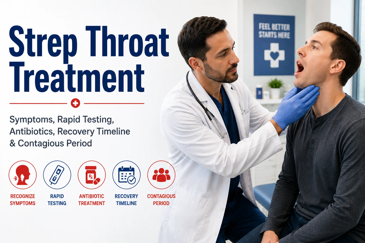 Strep Throat Treatment: Symptoms, Rapid Testing, Antibiotics, Recovery Timeline & Contagious Period